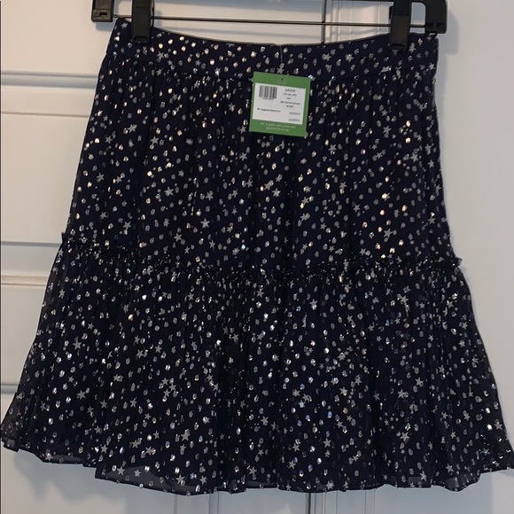 NEW KATE SPADE Night Sky Lurex Star Bright Dot Mini Skirt - Picture 4 of 8